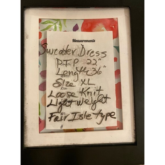 Sweater Dress Size XL Cream Blue Fair Isle Design Loose Knit Lightweight Stylish - Picture 12 of 12